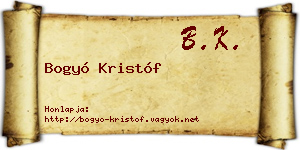 Bogyó Kristóf névjegykártya