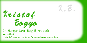 kristof bogyo business card
